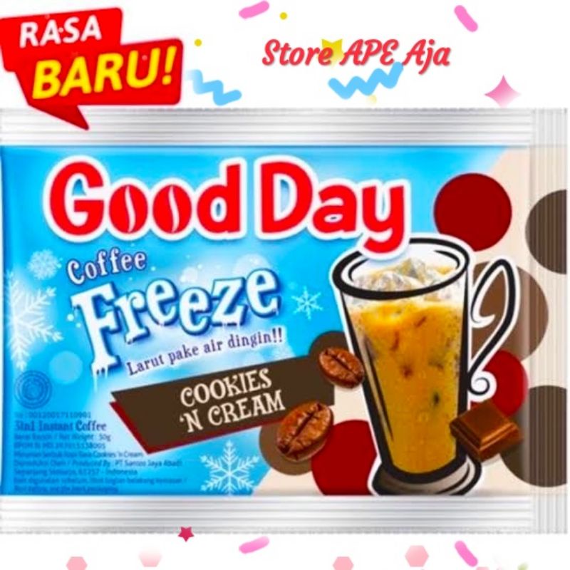 

GOOD DAY Freeze Cookies N Cream [ 30 gr x 10 Sachet ]