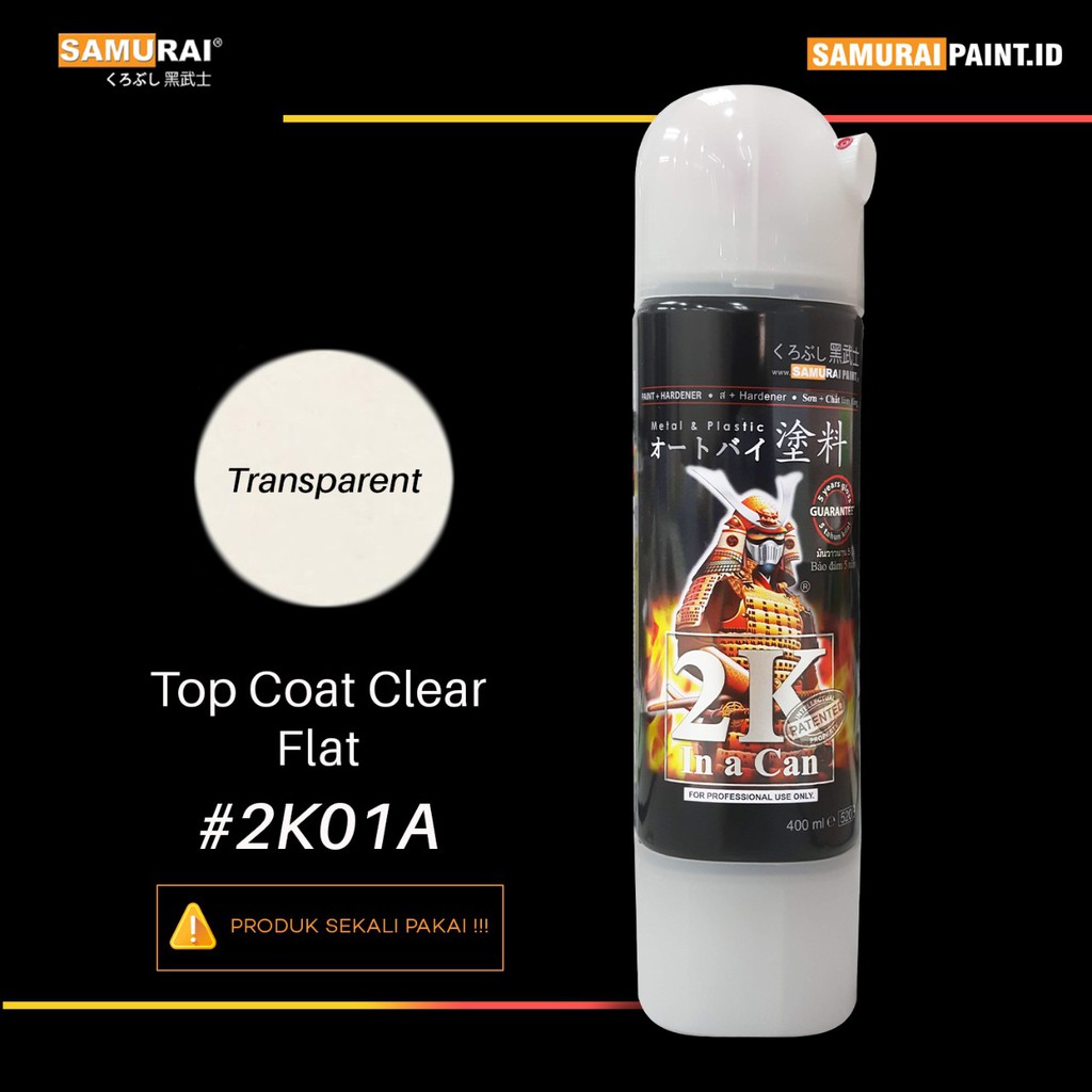 Samurai Paint clear 2K01A Samurai Paint Top Coat Clear Flat/Doff #2k01a