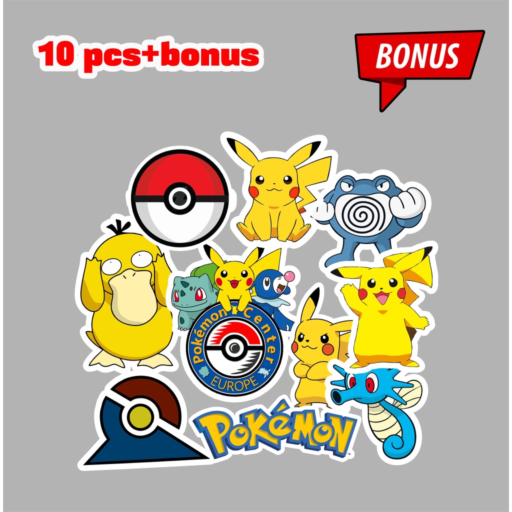 

paket stiker pokemon isi 10 pcs mantap