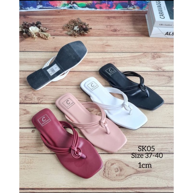 ABBUSHOES Sk 05 plat jepit keong marisa 1cm