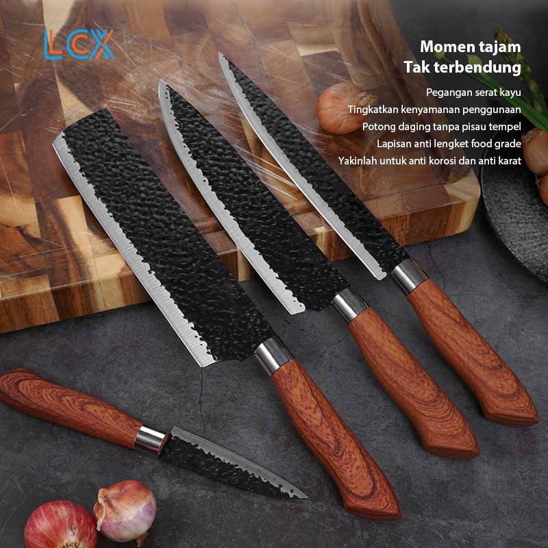 LCX PISAU SET 6 PCS / Poenscae KITCHEN KNIFE SET / Tajam Pisau Dapur Set VS-1848