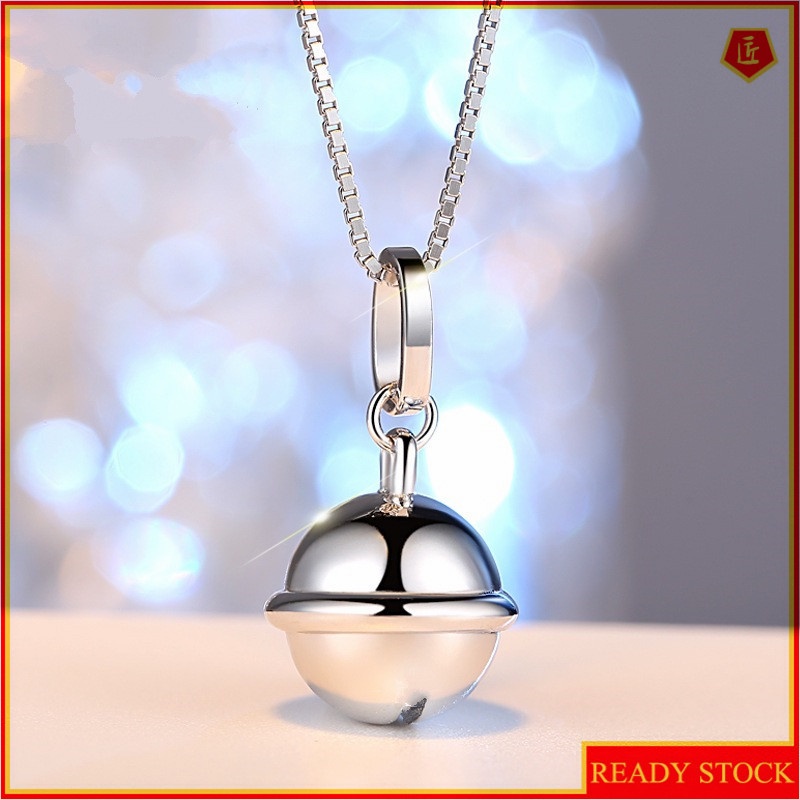 [Ready Stock]Fashionable Simple and Cute Silver Plated Bell Pendant Necklace