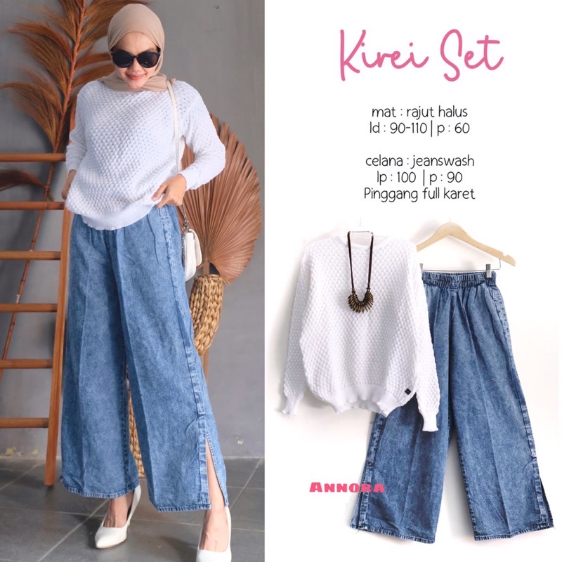 SETELAN RAJUT DAN JEANS KIREI SET ORIGINAL BY ANNORA FASHION