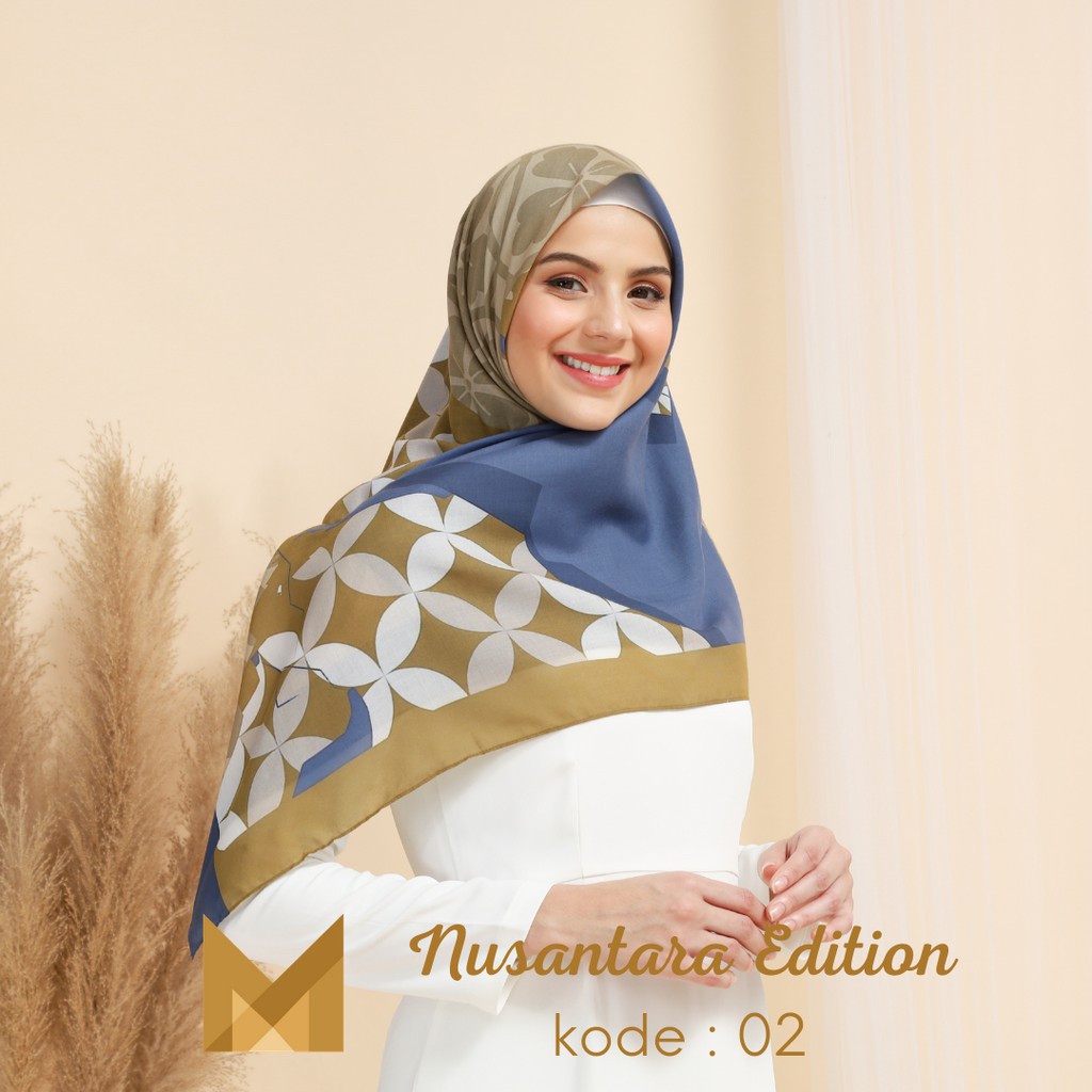 Meirista Hijab Nusantara Edition 02 | Kerudung Segi Empat Lasercut Segiempat Voal Premium Printing Motif/Jilbab/Kerudung