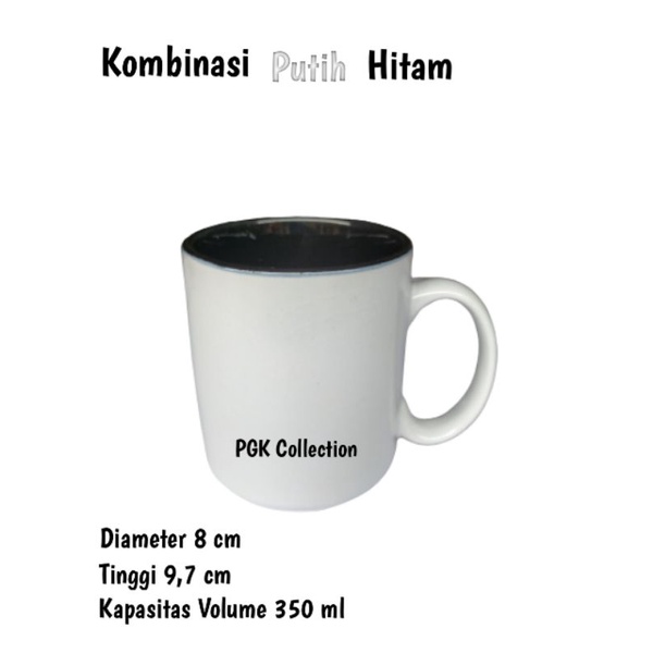 Gelas Keramik Mug Cangkir Keramik Gelas Minum Gelas Kopi Teh  Mug Gelas Murah KOMBINASI Putih Hitam