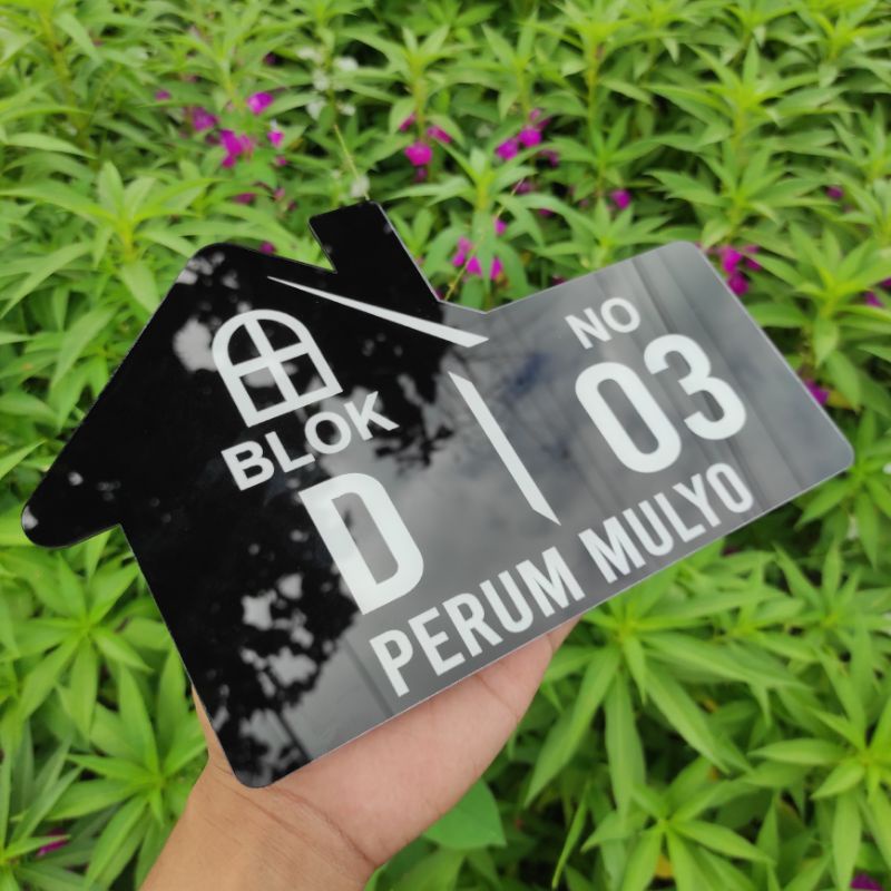 LANGSUNG KIRIM !!! MURAH!! PAPAN NOMOR RUMAH 28 x 18 cm / BAHAN ACRYLIC / LASER CUTTING NOMOR RUMAH AKRILIK