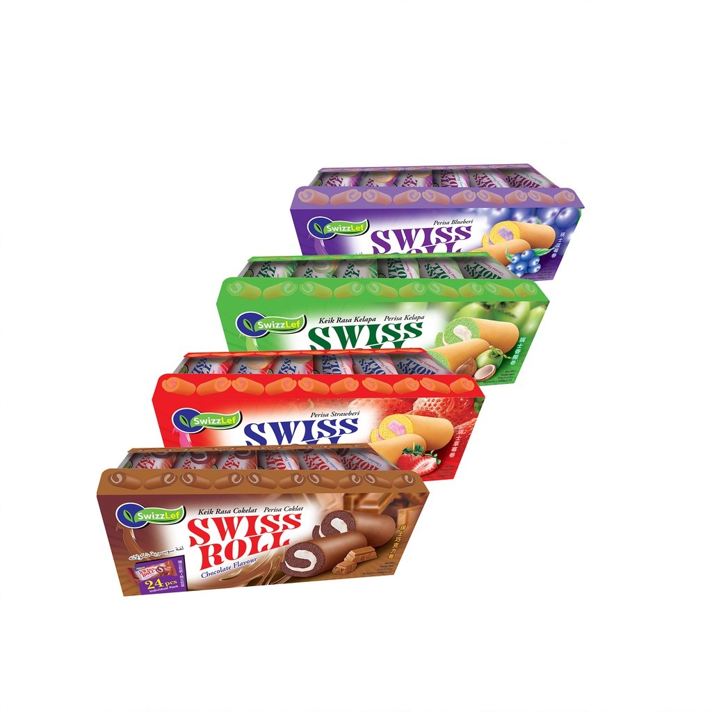 

Swizzlef Swiss Roll Bolu Gulung Coklat Pandan Blueberry Strawberry
