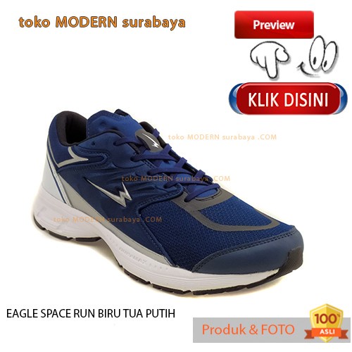 UKURAN JUMBO Sepatu pria olahraga running sneakers tali EAGLE SPACE RUN