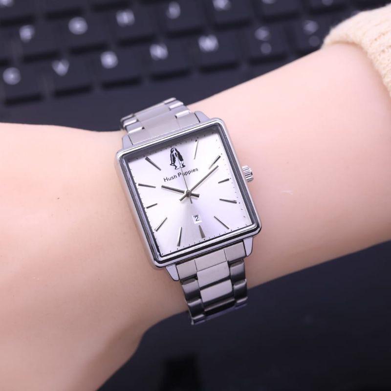 (KW) JAM TANGAN WANITA HUSH PUPPIES KOTAK RANTAI TANGGAL AKTIF BWL-35