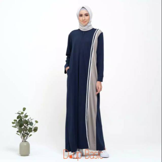 DUPBASIC GAMIS KAOS MILAS - Gamis Casual daily Gamis Sporty Gamis Syari Terbaru  Aminah itc
