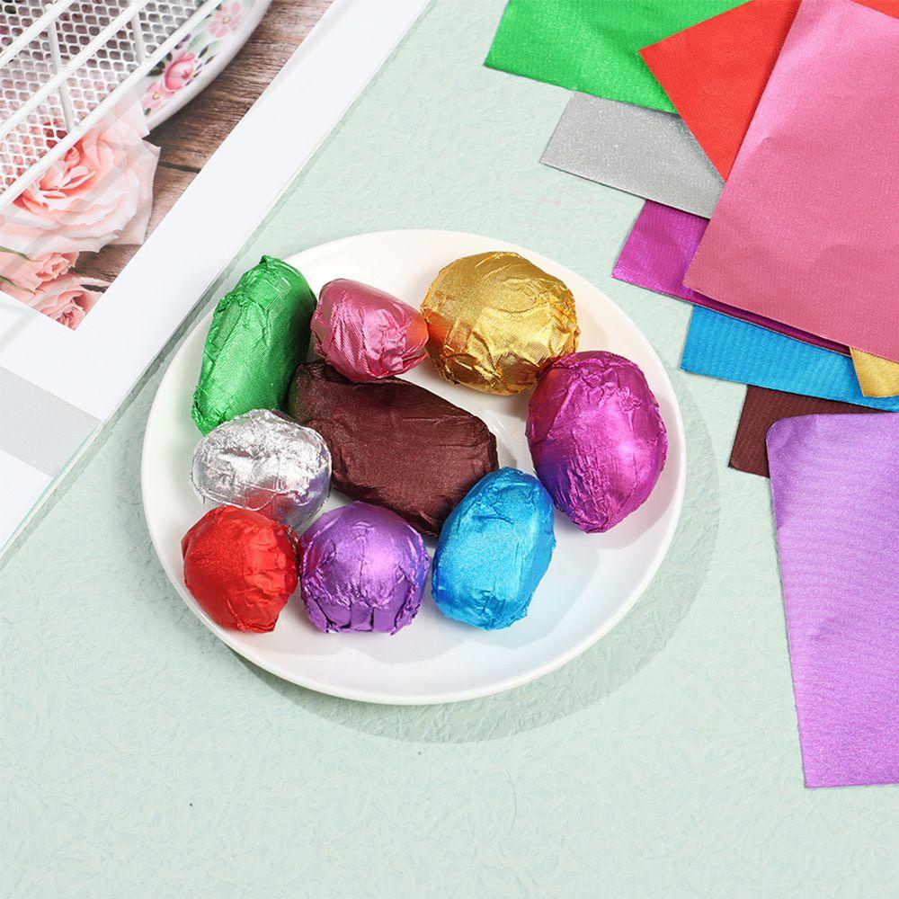 Top 100pcs Aluminium Foil Jahit DIY Gilded Baking Perlengkapan Pesta Pernikahan Dekorasi Permen Cokelat