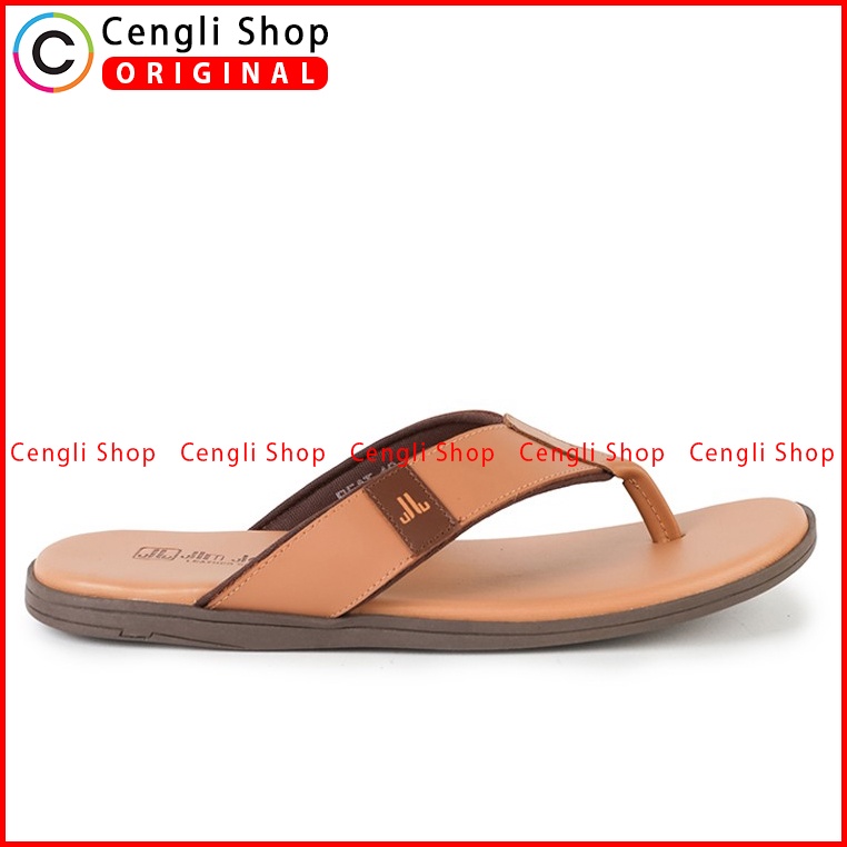 SANDAL CASUAL JIM JOKER PRIA ORIGINAL JEPIT KULIT BRANDED COKLAT JJ15