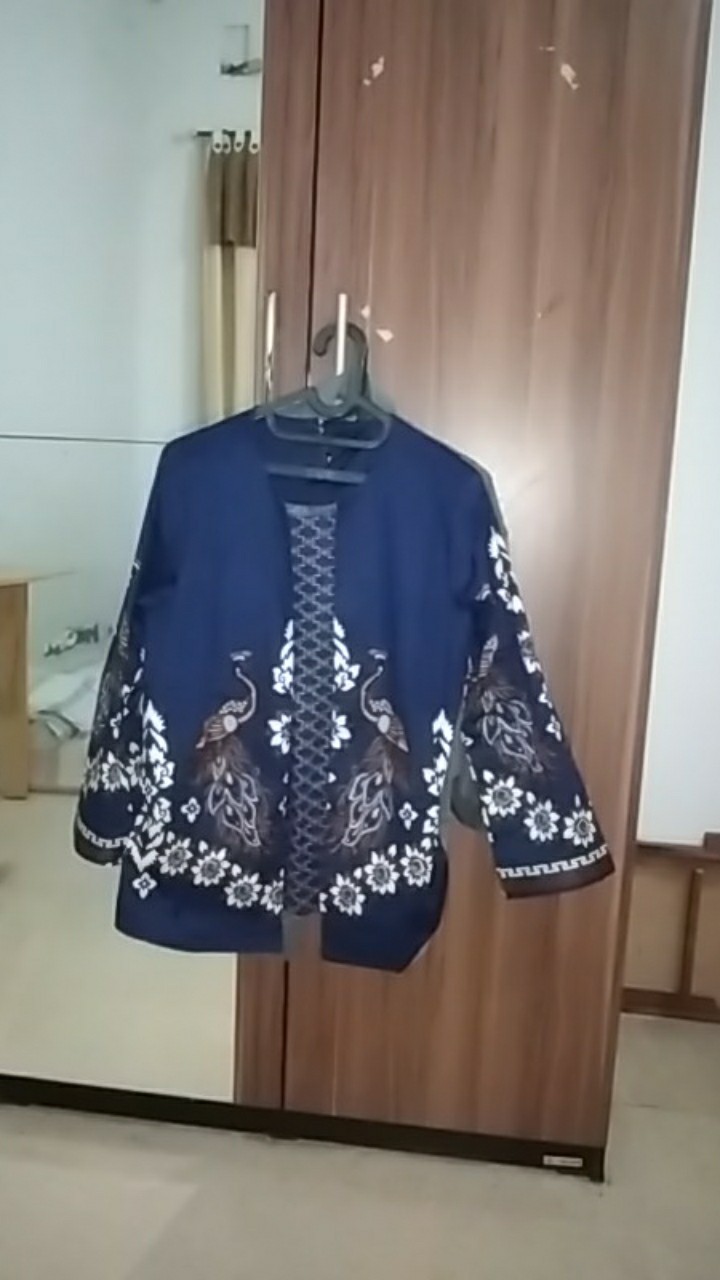 Atasan Blouse Batik Wanita Lengan Panjang Bahan Katun Stretch, 242 Jm#