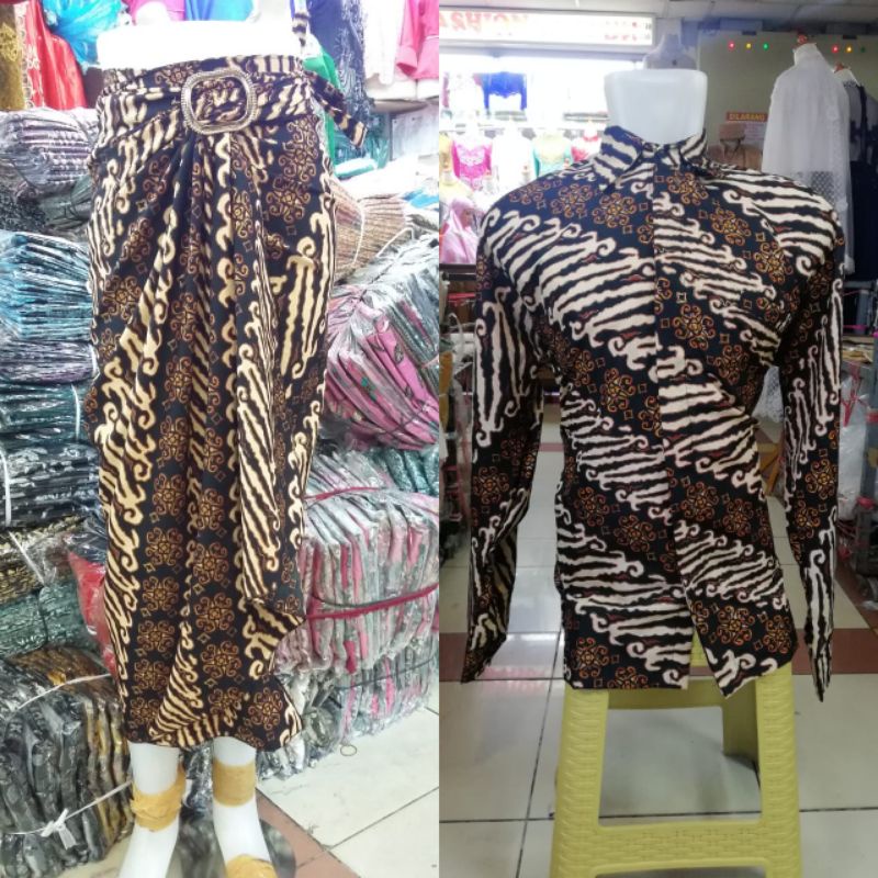 IndahKebaya | 50+ MOTIF /COUPLE ROK LILIT DAN KEMEJA PANJANG / COUPLE BATIK MURAH / ROK KEBAYA JUMBO