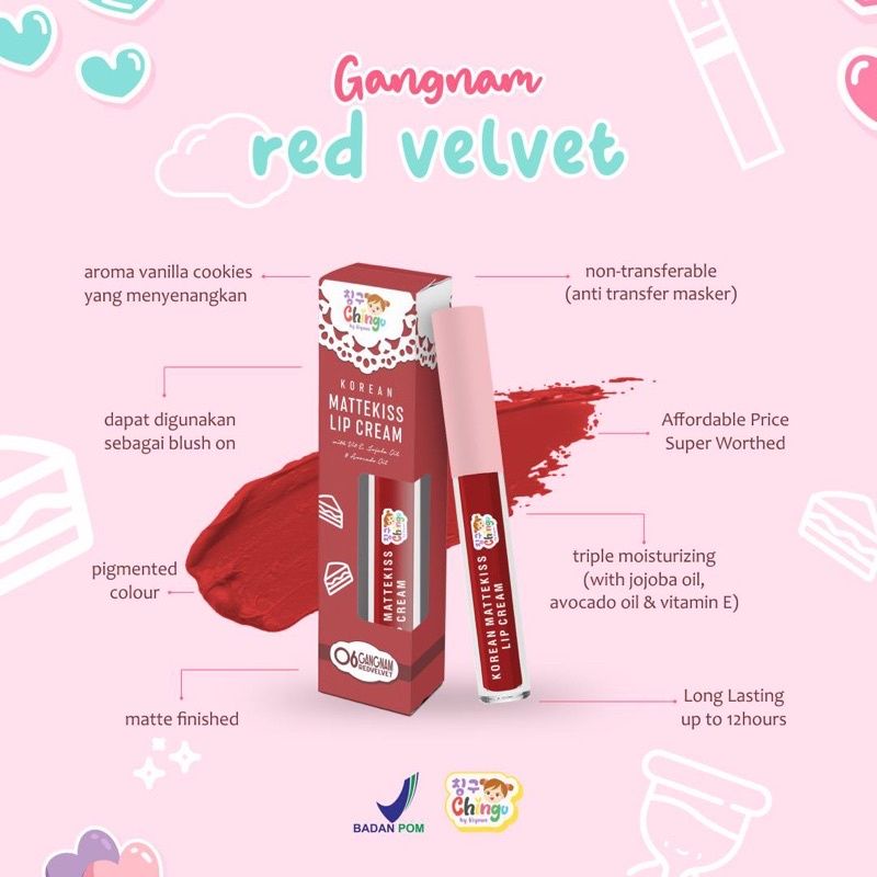 Chingu by Kiyowo Mattekiss Lipcream Lip Matte Bpom