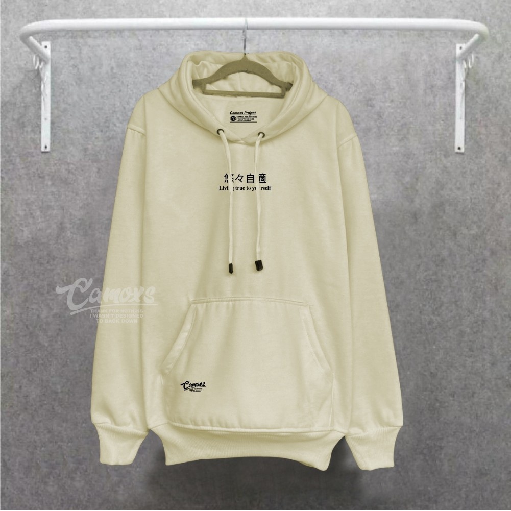 Hodie Sweater Pria Cod Aesthetic Original Camoxs Brand Distro Kota Bandung Terbaru Dan Terlaris Oversize Unisex Hoodie Cream List Japan Living True To Yourself