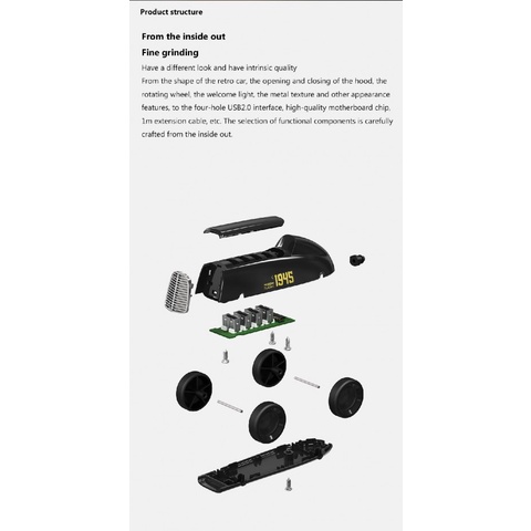 BCASE Car Shape USB 2.0 Hub Splitter 4 Port - DSHJ-B-1903