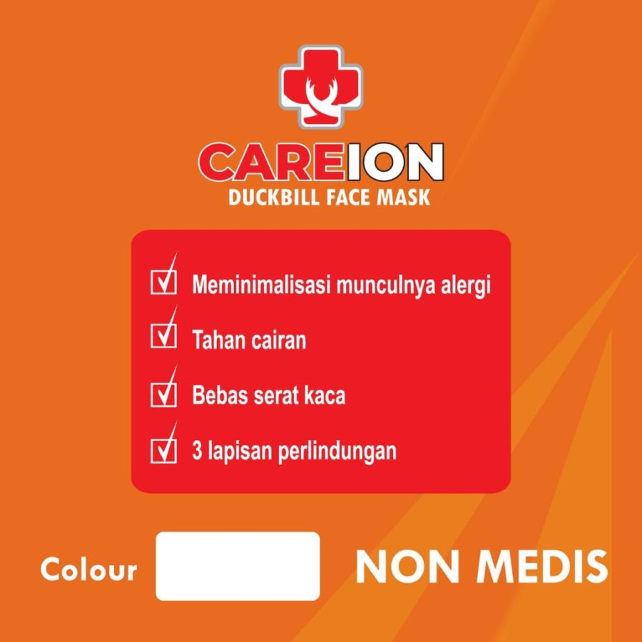 Masker CAREION 3ply Masker Duckbill Dewasa isi 50pcs