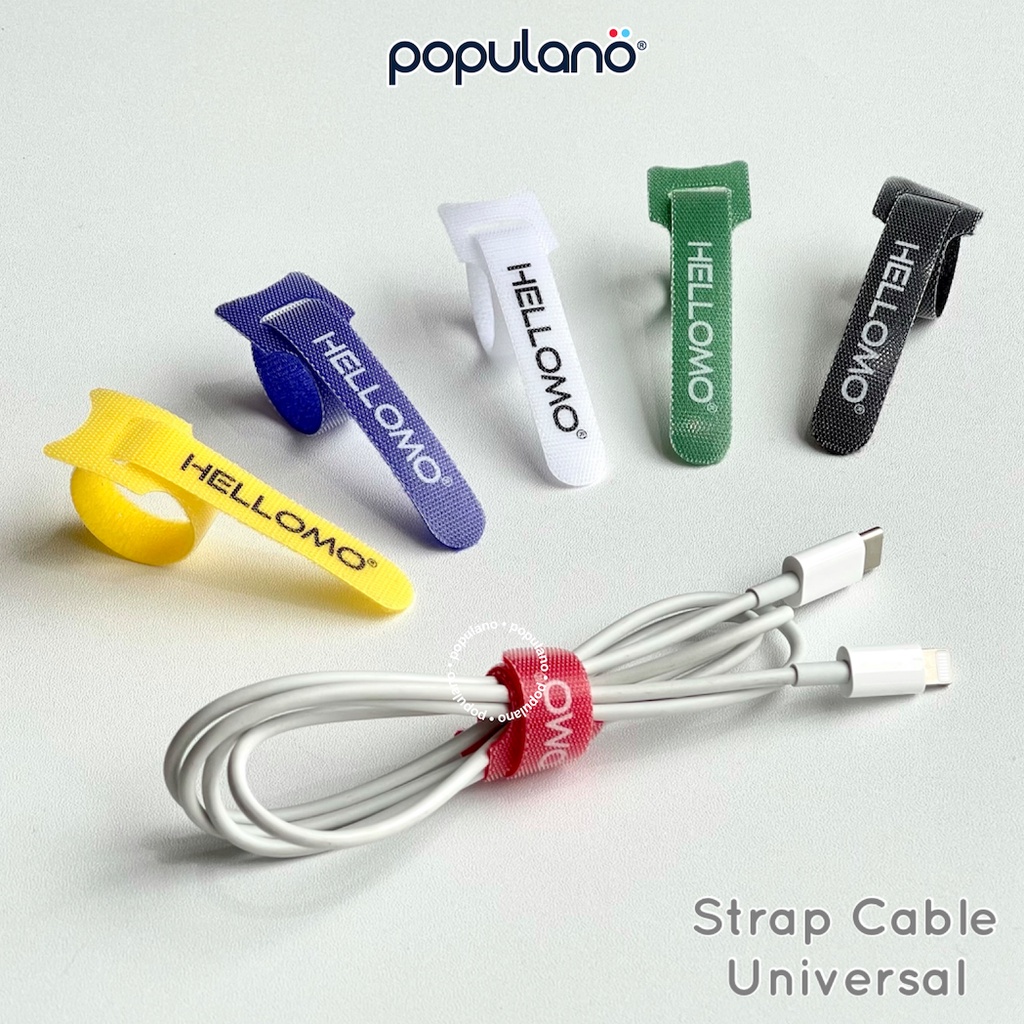 Pengikat Kabel Cable Strap HELLOMO Penggulung Perapih Gulungan Kabel Universal Cable Tie Organizer