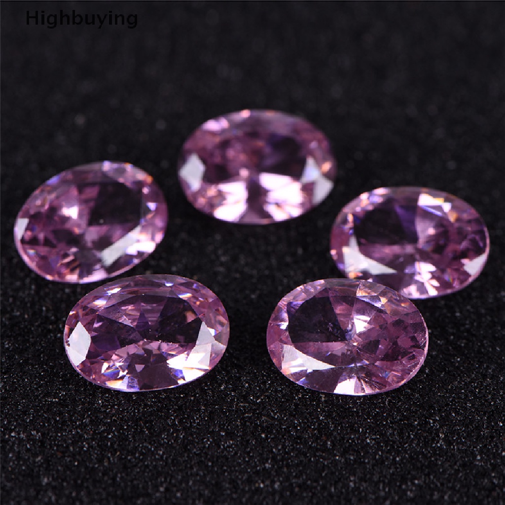 Hbid 10x14mm Batu Permata Zircon Bentuk Oval Handmade Untuk Hadiah