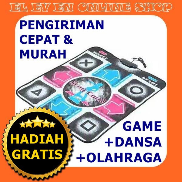 PLUS Karpet DANCE PAD Dansa Ddr Revolution Piu Pump It Up Stepmania Matras Wired Usb Kabel PC Laptop