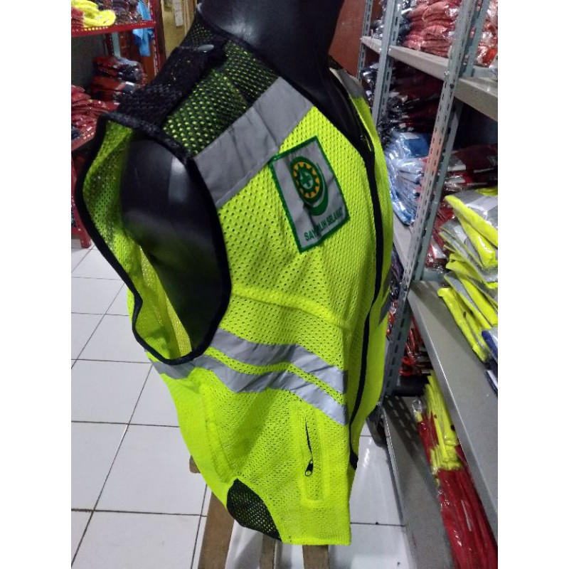 ROMPI SAFETY JARING ALLSIZE HIJAU STABILO HITAM BERLOGO SAYA PILIH SELAMAT