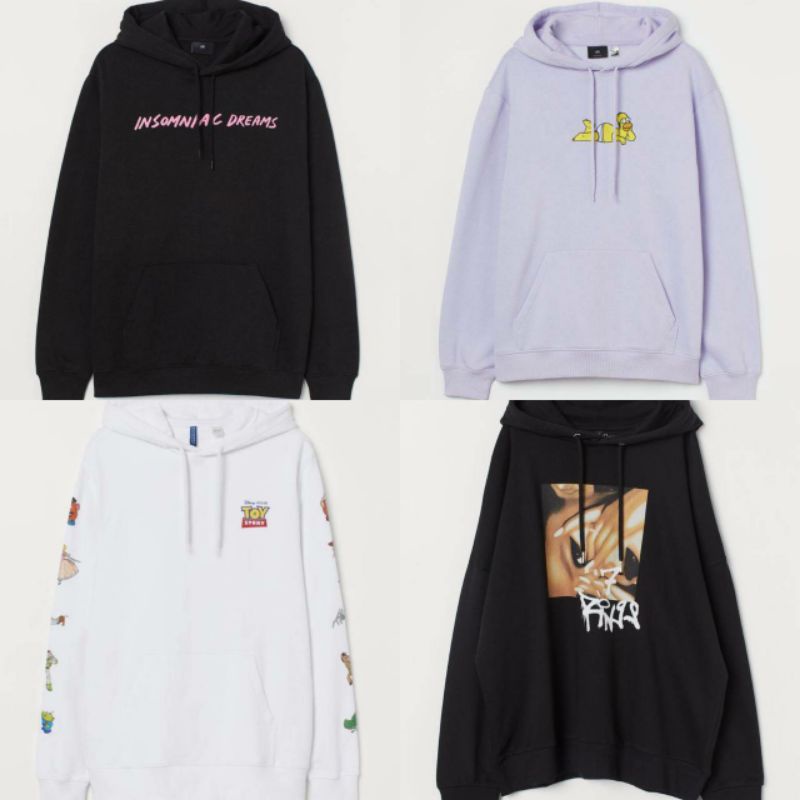 HOODIE H&M 100% ORIGINAL INSOMNIAC DREAMS / PAPI SIMPSON / TOY STORY / 7 RINGS