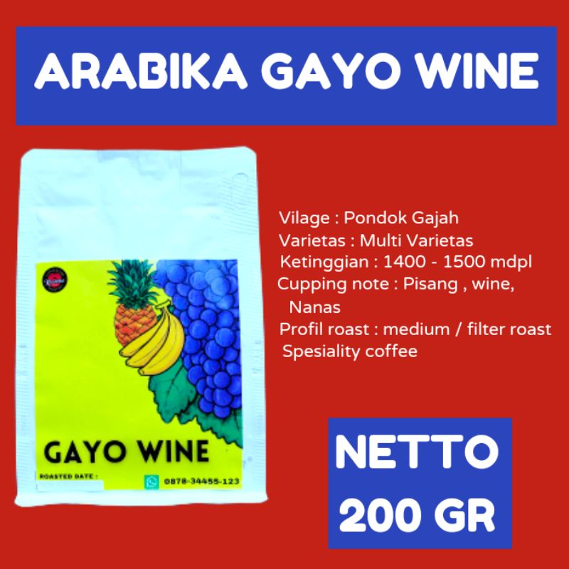 

JUAL BIJI KOPI ARABIKA GAYO WINE 200 GRAM / BUBUK KOPI ARABICA GAYO 200 GR 200GR ASLI BEAN