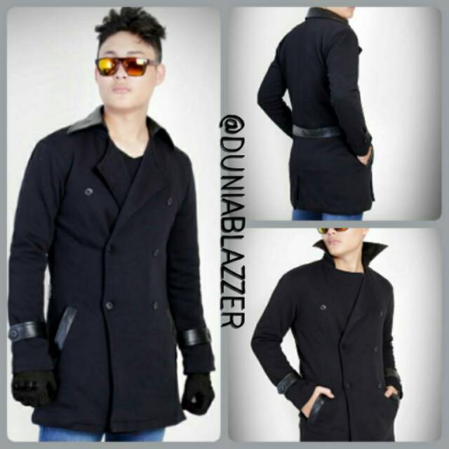 LONDON COAT Jaket Mantel  Cowok Pria  Hitam Winter Musim 