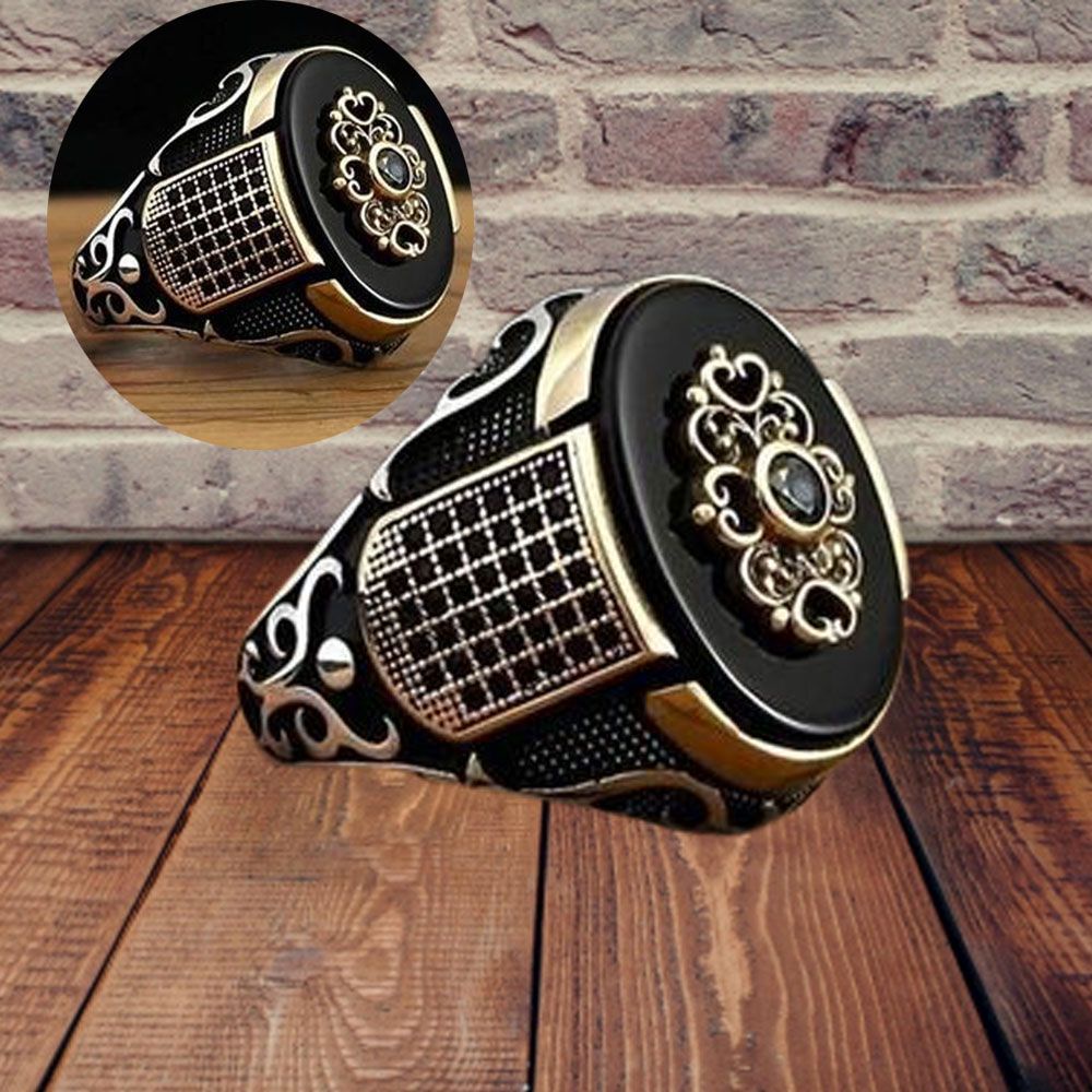 ROW New Closed Ring Jewelry alloy Retro Fashion Black And Silver Multi-size Man Two Kinds/Multicolor