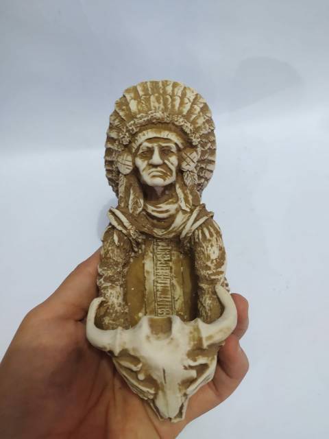 TERMURAH! ASBAK ROKOK BENTUK ORANG INDIAN 10 x 5 cm BAHAN FIBERGLASS - PAJANGAN DEKORASI RUMAH