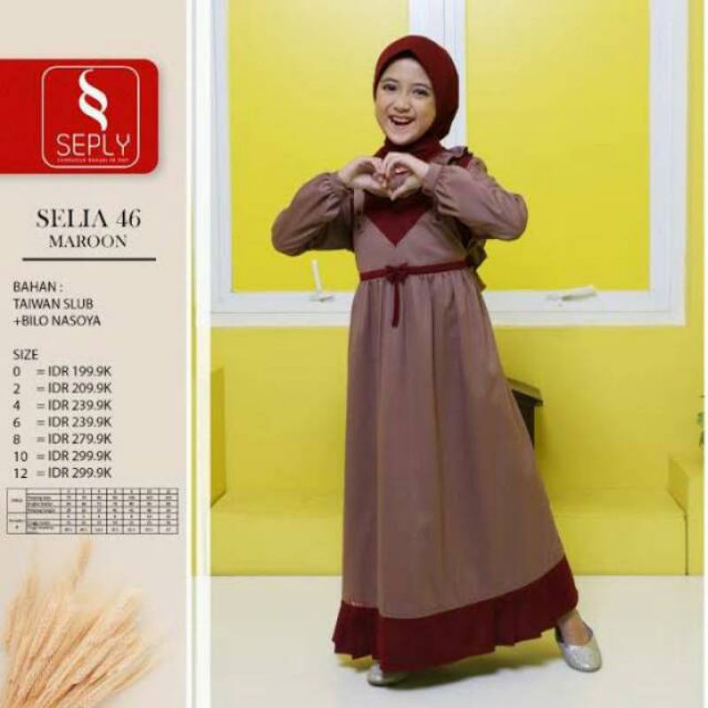 Gamis Seply Selia 46 Maroon