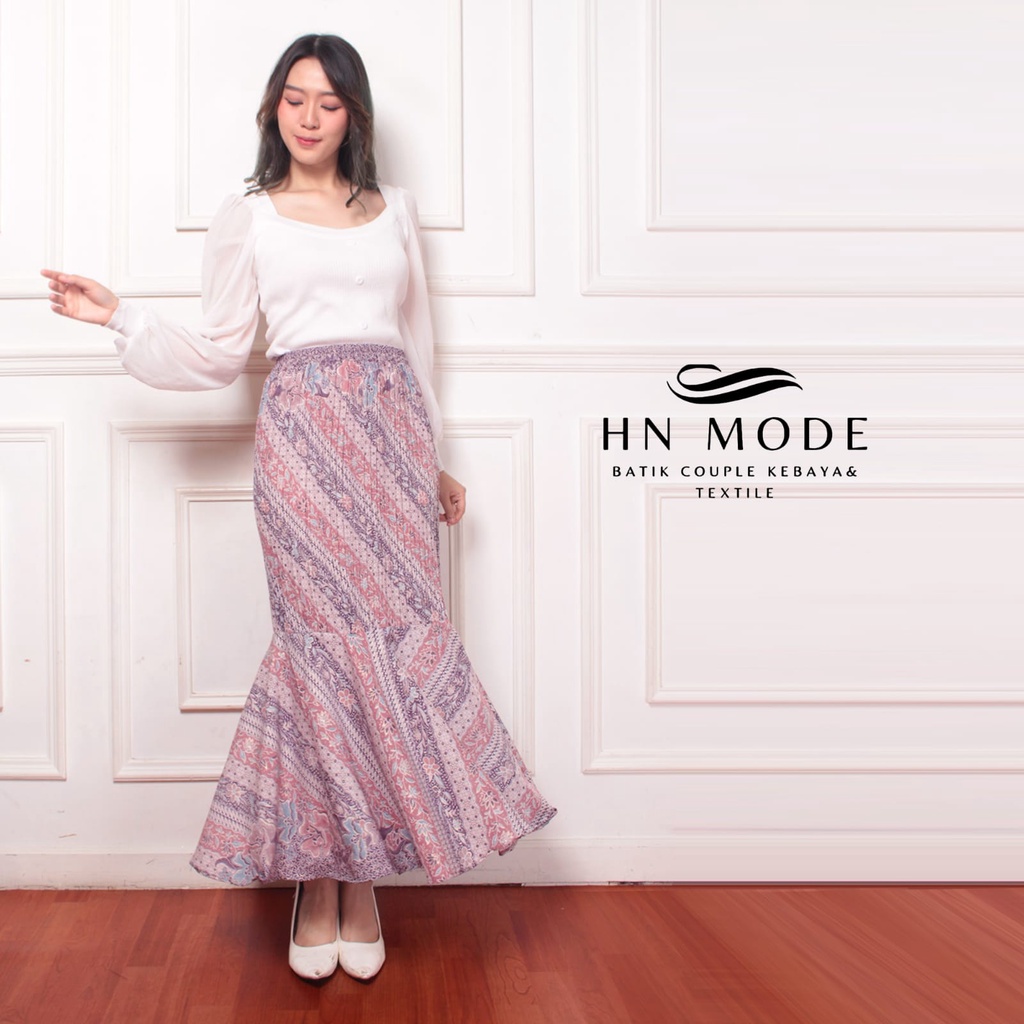 HN MODE - Rok duyung plisket batik / rok mermaid