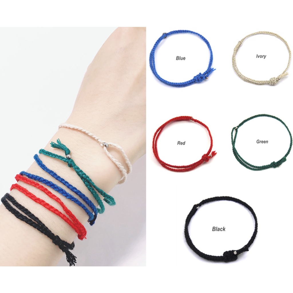 Korean Adjustable Bracelet Braided Hand Rope Colorful Woman Bracelet Best Friend Couple Gift