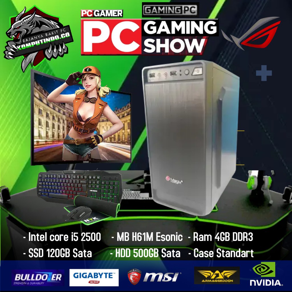 PC Gaming Editing CORE i5 2500 Ram 4GB Full set siap Pakai new P3 pc gaming fullset cpu gaming kompu