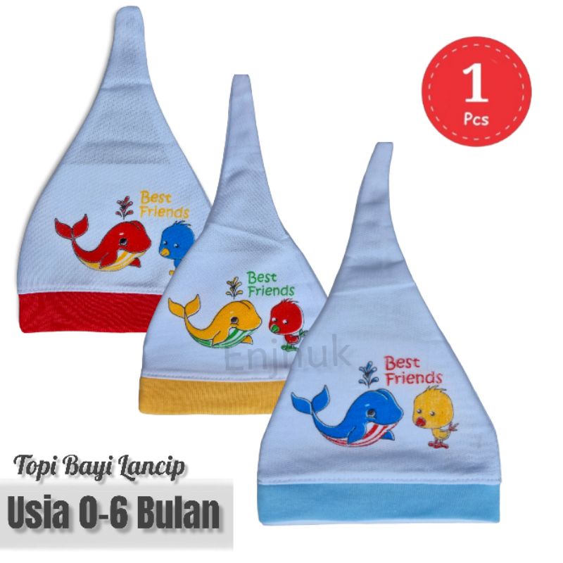 Topi Bayi / Topi Anak Motif Baby Shark Katun Lembut