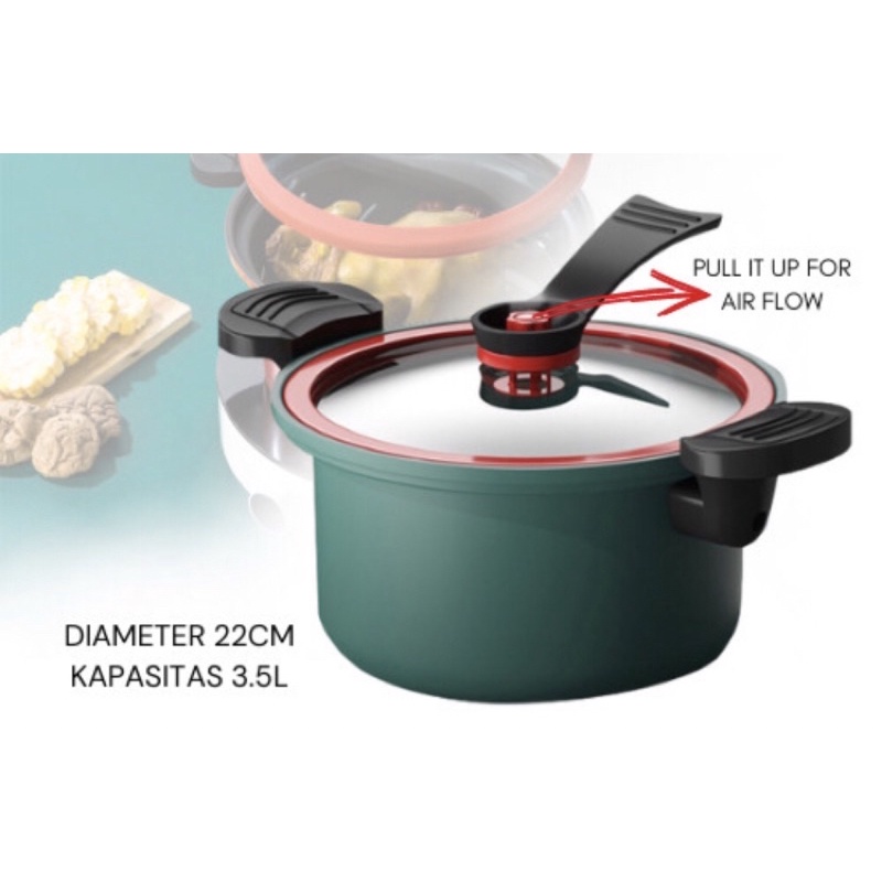 Panci Presto Pressure Import Best Seller Termurah Newstyle Panci Presto Teflon E36 Pressure Cooker Pot Anti Lengket PRESTO 3.5 LITER PRESTO VIRAL PRESTO KEKINIAN