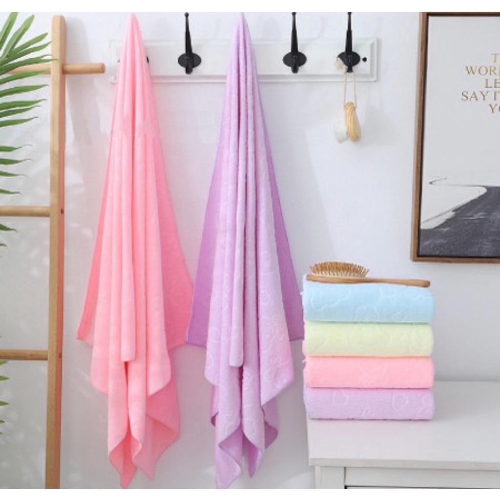 IC Bear Bath Towel Handuk Mandi Motif Beruang 70x140Cm Cepat Kering / Handuk Bayi / Handuk Bayi / Handuk Anak / Handuk Gambar