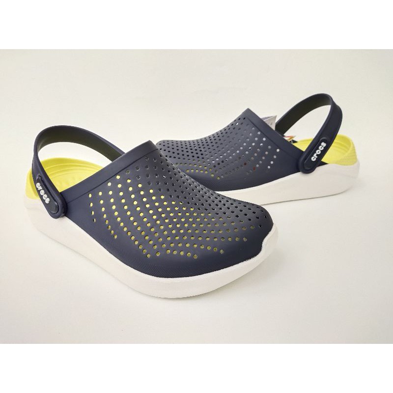 Crocs LiteRide Clog Navy / Lime Sepatu Sandal Crocs Untuk Pria Dan Wanita / Sandal Crocs / Crocs