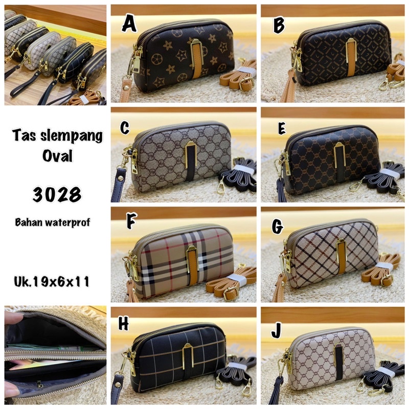 Tas slempang ovel premium/ tas import/ tas cewek import/ pouch slempang dua sleting