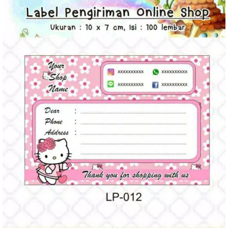 

LEBEL PENGIRIMAN OLSHOP