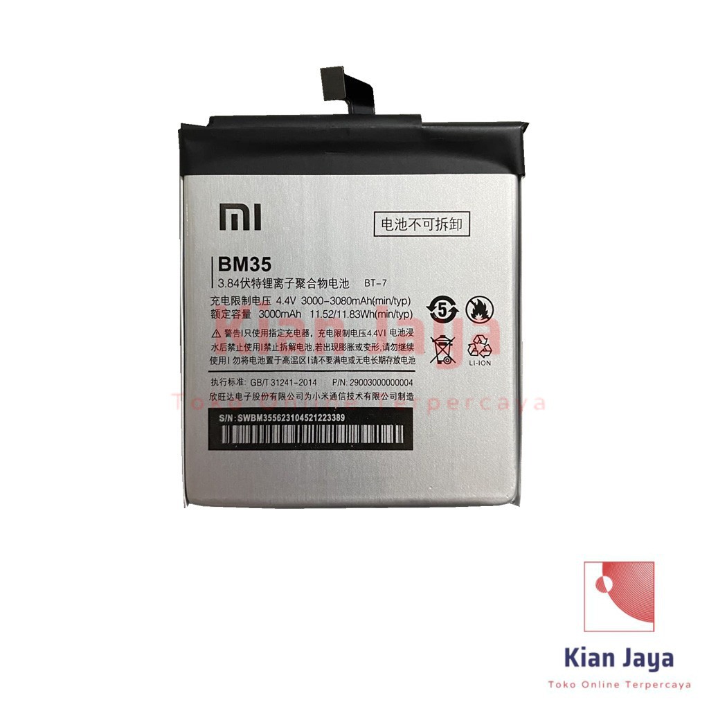 Baterai Xiaomi Mi 4C BM35 Original OEM Batrai Batre Battery Hp Xiao Mi4c BM 35 Ori