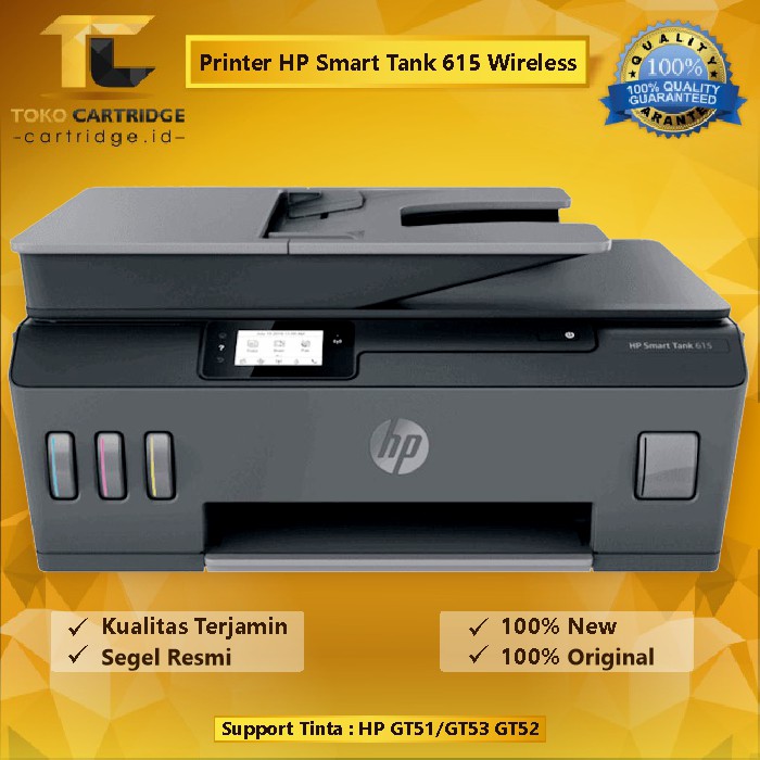 Printer HP Smart Tank 615 Wireless Print Copy Scan Fax ADF all in one