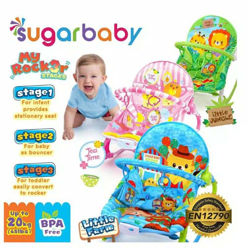 SUGARBABY BOUNCER MY ROCKER 3 STAGES               ❤️ FREE BUBBLE WRAP