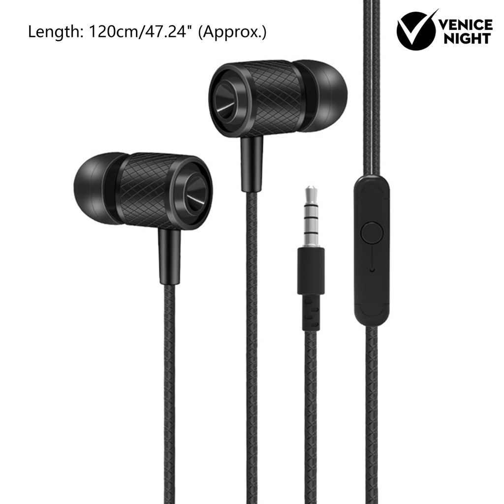 (VNEP) (Berkabel) Headset Earphone Earbuds Sport Bass Kuat Ringan Noise Canceling Jack 3.5mm Untuk Lari