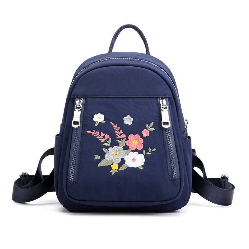 Super Sale 10.10 Ransel Wanita Tas Wanita Bunga Ransel Korea Flower Bordir Banyak Ruang