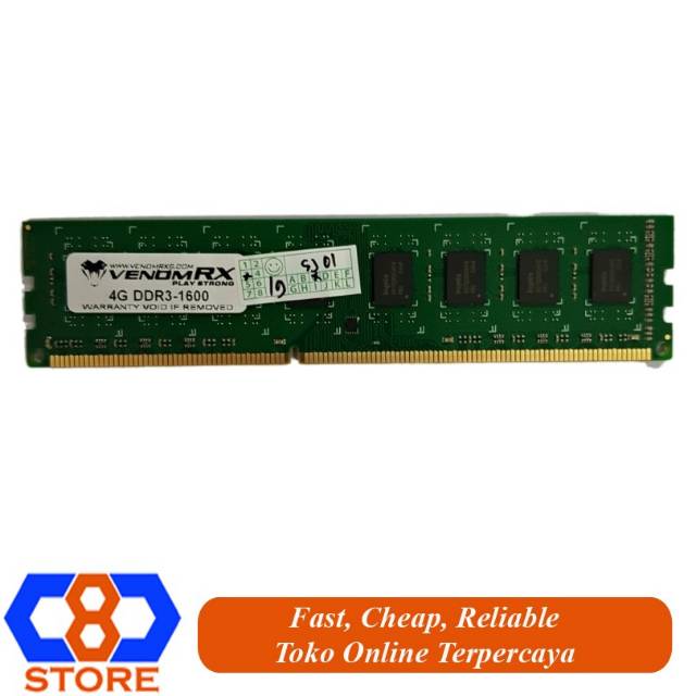 MEMORY MEMORI RAM LONGDIMM DDR3 4GB DDR3-1600 PC12800 VENOM RX