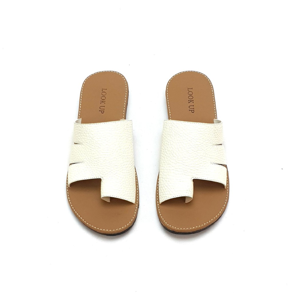 Sandal Wanita Jepit Jempol Papirut Motif Kulit Jeruk Sol Karet Anti Licin Look Up Sandal Kekinian - KEANNA