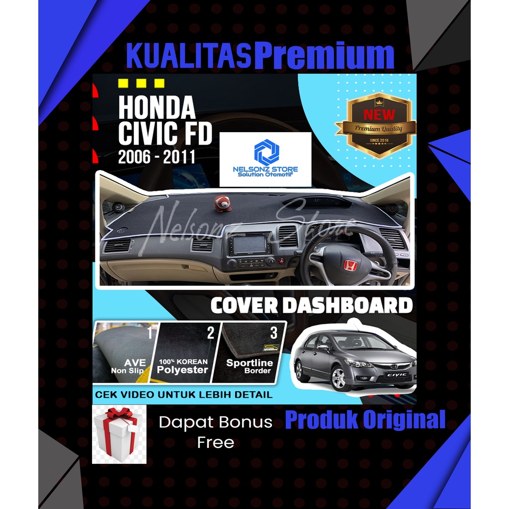 COVER DASHBOARD HONDA CIVIC FD ALAS DASHBOARD PELINDUNG DASBOR AKSESORIS DASHBOARD INTERIOR MOBIL