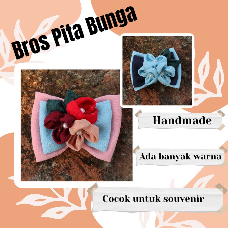 BROS KAIN BENTUK PITA AKSESORIS WANITA BROCH HIJAB AKSESORIS PITA KAIN BUNGA KAIN